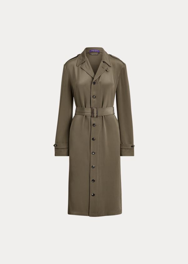Vestidos Ralph Lauren Mujer Verde Oliva - Ansley Crepe Marocain - ATSDE2907